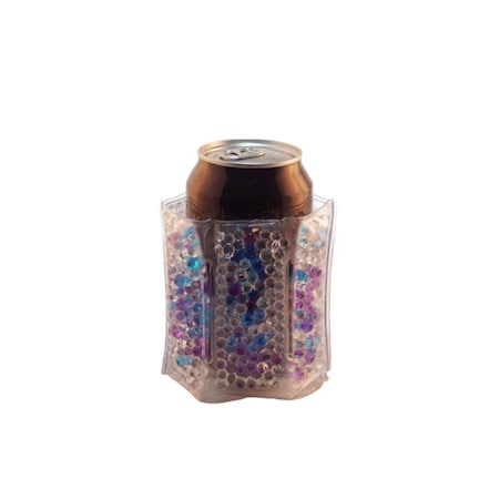 The Cool Sack, Beaded Can Cooler - Blue, Purple, Clear